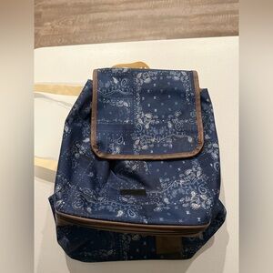 Maurices Blue and Brown Paisley Cooler Backpack